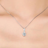 Zircon Pendant Necklace 925 Sterling Silver Musical Note Charm Neckalces