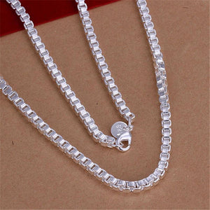 925 Silver 5mm Box Necklace Chain Wedding Party Jewelry