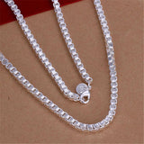 925 Silver 5mm Box Necklace Chain Wedding Party Jewelry