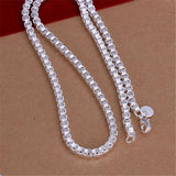 925 Silver 5mm Box Necklace Chain Wedding Party Jewelry