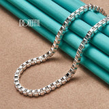 925 Silver 5mm Box Necklace Chain Wedding Party Jewelry