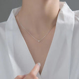 925 Silver CZ Choker Necklace Moon Star Design