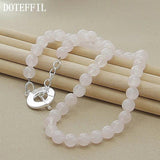 8mm Natural Pearl Necklace 925 Silver for Women Wedding Jewelry