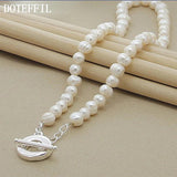 8mm Natural Pearl Necklace 925 Silver for Women Wedding Jewelry