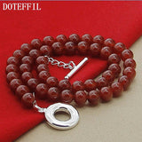 8mm Natural Pearl Necklace 925 Silver for Women Wedding Jewelry