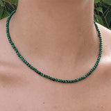 Malachite Beaded Necklace for Men Women Surfing Tribal Jewelry