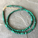 Malachite Beaded Necklace for Men Women Surfing Tribal Jewelry