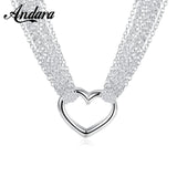 925 Silver Necklace Flow Comb Love O-shaped Chain for Women Jewelry