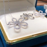 Women's Zircon Flower Jewelry Set for Wedding
