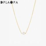 925 Silver Collar Plated Pearl Chain Necklace Women Fine Jewelry Wedding