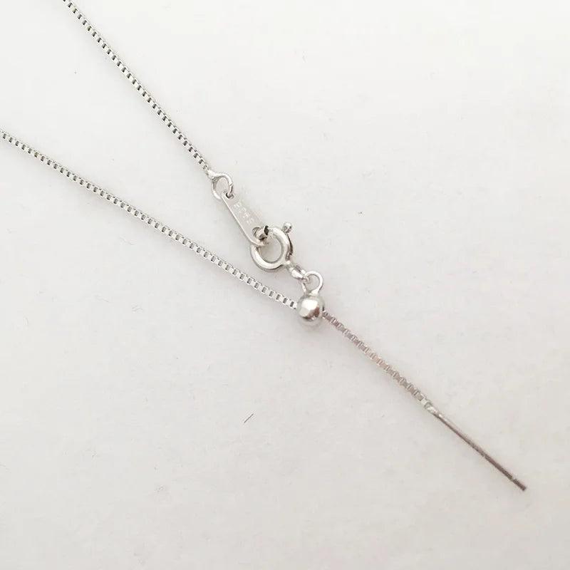925 Sterling Silver Box Chain Adjustable Necklace Choker 18in