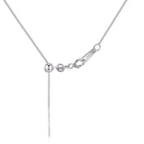 925 Sterling Silver Box Chain Adjustable Necklace Choker 18in