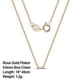 Real 925 Sterling Silver 1.5mm Box Chain Necklace for Women Men