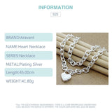 925 Silver Heart Lock Necklaces Chains Women Pendant Necklace