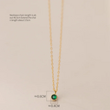 925 Silver Green Zircon Pendant Necklace