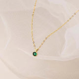 925 Silver Green Zircon Pendant Necklace