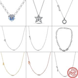 925 Sterling Silver Water Ripple Chain Necklace for Women DIY Jewelry