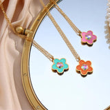 Y2K Flower Butterfly Pendant Necklace Stainless Steel Jewelry