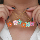 Y2K Flower Butterfly Pendant Necklace Stainless Steel Jewelry