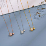 TrustDavis 925 Silver Necklace Sweet Star Heart CZ Pendant Necklace