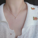 925 Silver Pearl Pendant Necklace 14k Plated Chain