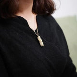 Silver Dragon & Phoenix Pendant Necklace with Chalcedony