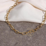 Stackable Stainless Steel Chain Necklaces Big Knot Cuban Chain Punk Choker