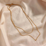 Double Layer Snake Chain Stitching Ins Necklace