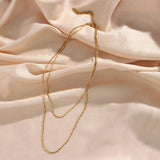 Double Layer Snake Chain Stitching Ins Necklace