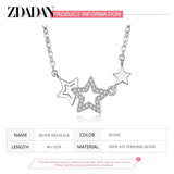 925 Silver Hollow Star Necklace for Women
