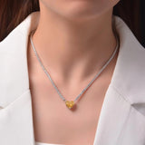 Heart CZ Pendant Necklace Tennis Chain for Women