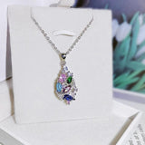 Crystal Stone Pendant Necklace Multicolor Zirconia Clavicle Chain