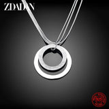 925 Silver Frosted Round Necklace For Women Wedding Gift