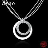 925 Silver Frosted Round Necklace For Women Wedding Gift