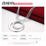 925 Silver Frosted Round Necklace For Women Wedding Gift