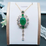 Vintage Charms Necklace Lab Emerald Choker Jewelry