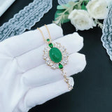 Vintage Charms Necklace Lab Emerald Choker Jewelry