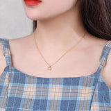 925 Silver Zircon Lock Pendant Necklace For Women
