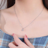 925 Silver Zircon Lock Pendant Necklace For Women