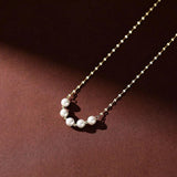 925 Silver Pearl Bead Choker Necklace Women Jewelry