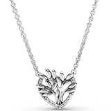 Heart Family Tree Necklace With Crystal For 925 Sterling Silver Bracelet