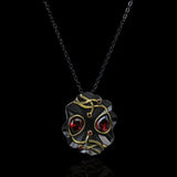 Retro Red Zircon Pendant Necklace Irregular Shape Women's Party Gift