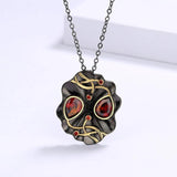 Retro Red Zircon Pendant Necklace Irregular Shape Women's Party Gift