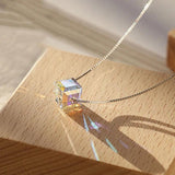 TrustDavis 925 Silver CZ Pendant Necklace For Women