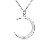 Davis 925 Sterling Silver Moon Charm Pendant Short Necklace For Women