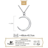 Davis 925 Sterling Silver Moon Charm Pendant Short Necklace For Women