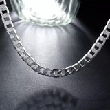 925 Silver Flat Chain Necklace 8MM for Women Men