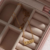 Personalized Stainless Steel Letter Pendant Necklace