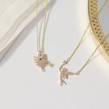 Fairy Magic Wand Necklace with CZ Inlay 14K Plated