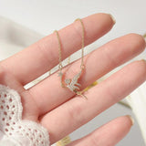 Fairy Magic Wand Necklace with CZ Inlay 14K Plated